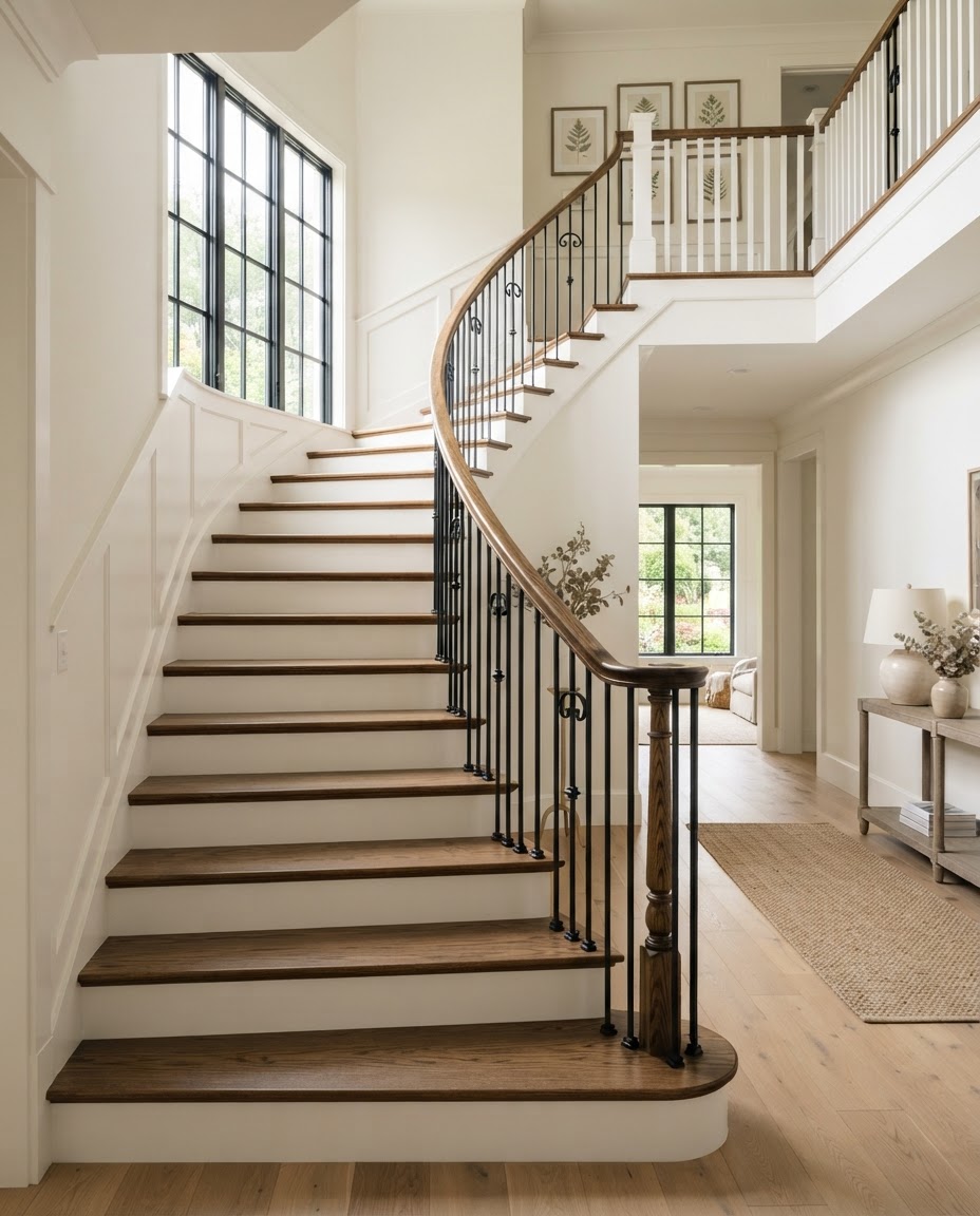 White Oak Staircase — Custom Woodworking